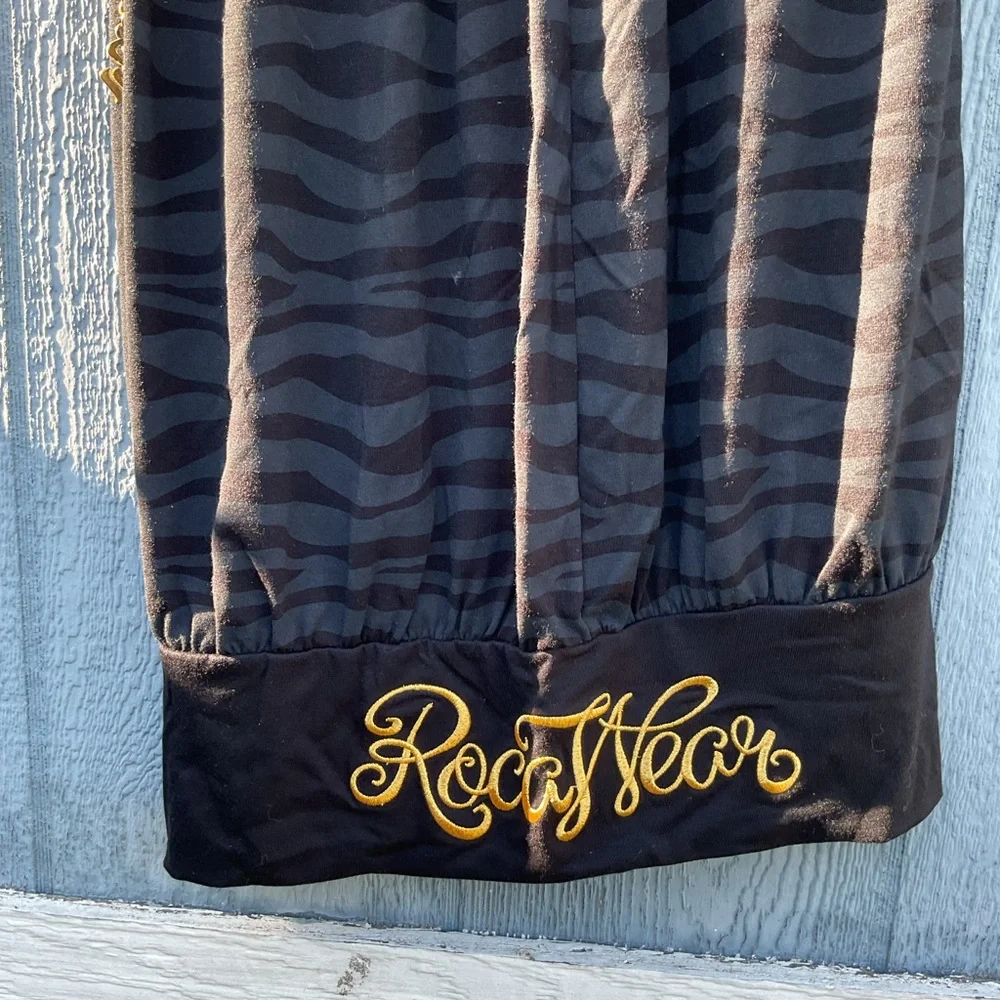ROCAWEAR knit skirt black animal print size S